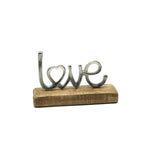 Dekoration Mangoholz/Aluminium Schriftzug "Love"