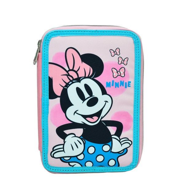 Disney Minnie Federmäppchen gefüllt 2 Etagen Punkte