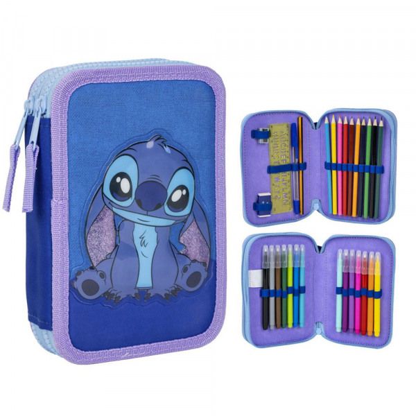 Disney Lilo & Stitch Federmäppchen gefüllt 2 Etagen