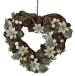 Weihnachtskranz Herzform mit Blumendeko & Sternen