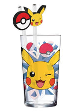 Pokémon Glas Tumbler mit Trinkhalmen Pikachu 485 ml
