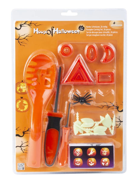 Halloween Kürbis Schnitzset, 26-teilig