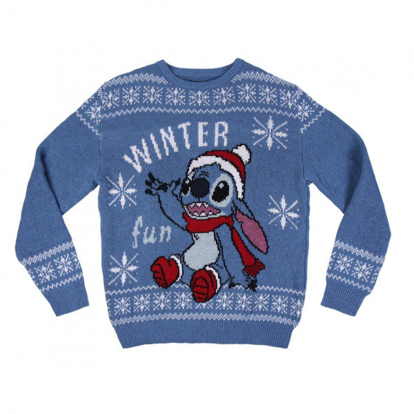 STITCH Weihnachtspullover Erwachsene blau