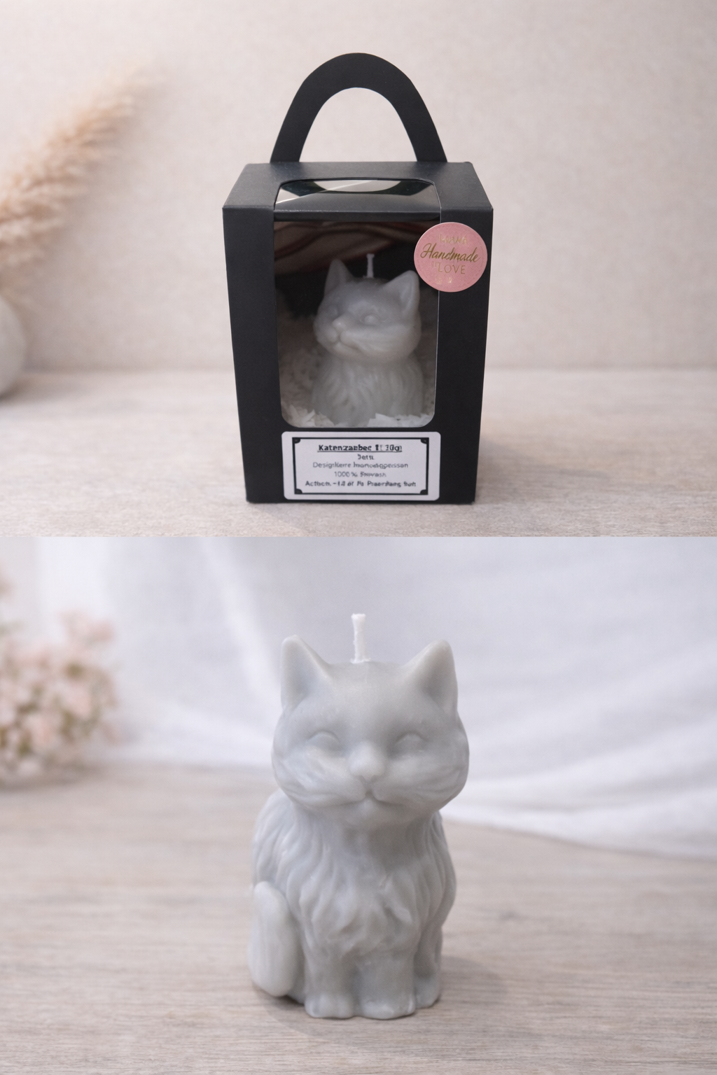 Handmade Kerze Katze
