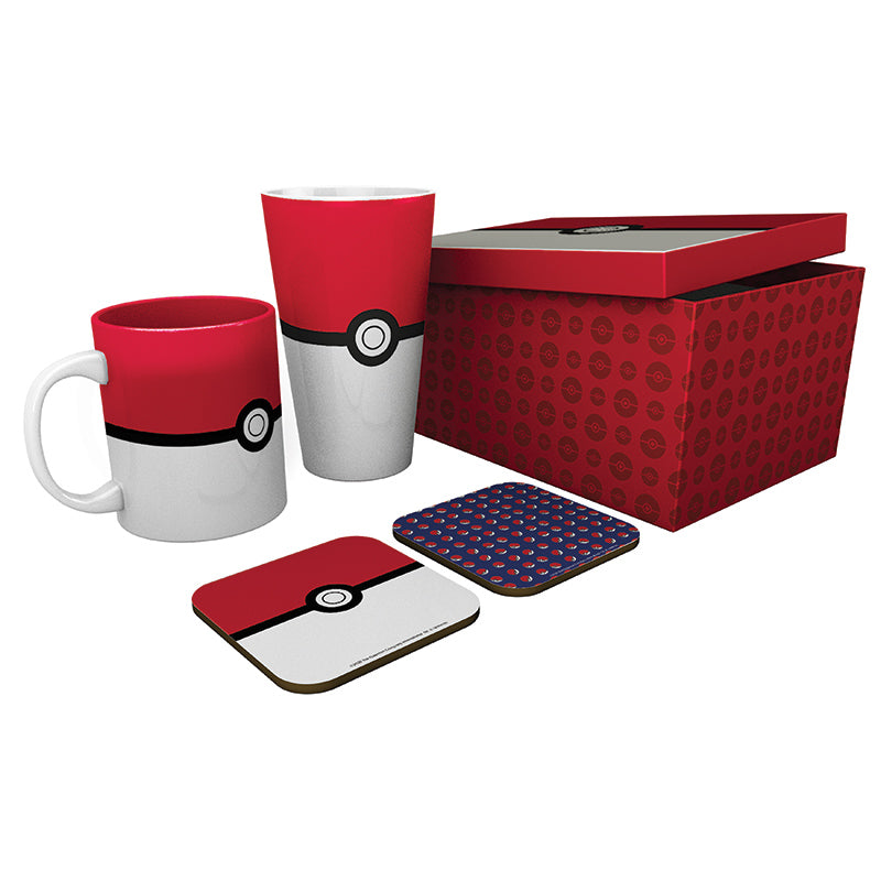 Pokemon Geschenk-Set Glas, Tasse, Untersetzer