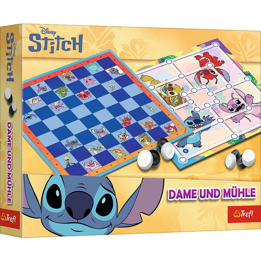 Disney Stitch - Mühle & Dame - Brettspiel