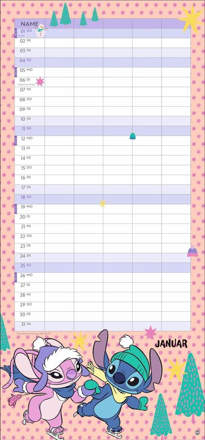 Disney Stitch Familienplaner 2026