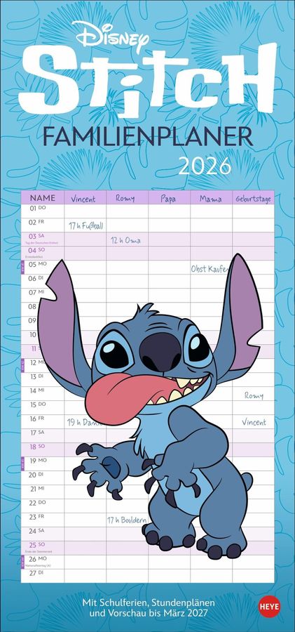 Disney Stitch Familienplaner 2026