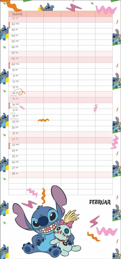 Disney Stitch Familienplaner 2026
