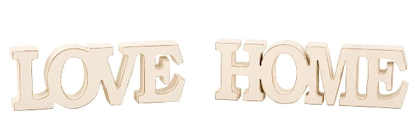 LOVE und HOME aus Holz zum Stellen