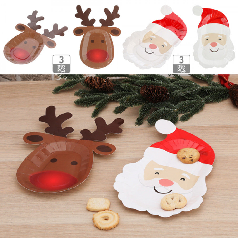 Papierteller Xmas 3er Set