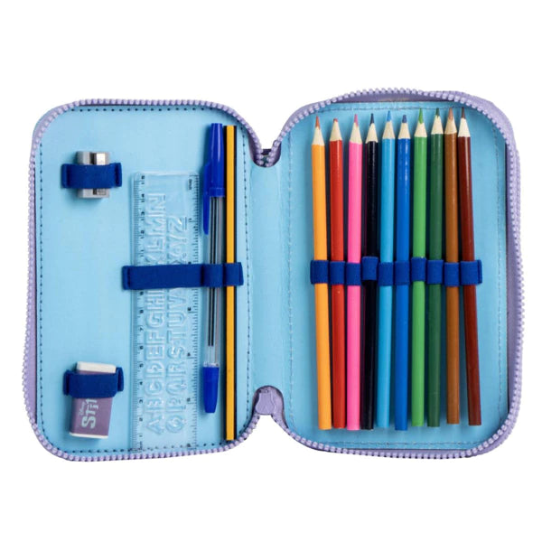 Disney Lilo und Stitch gefülltes Federmäppchen 2 Etagen lila Schrulle NEU