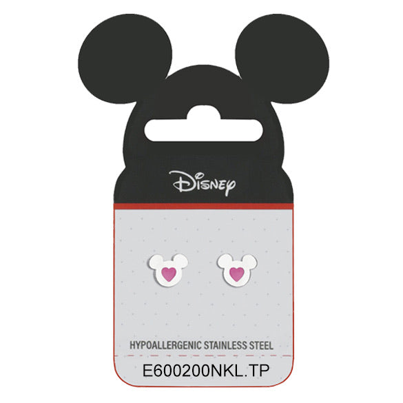 Disney Minnie Maus Schmuck Ohrstecker Edelstahl Herz rosa