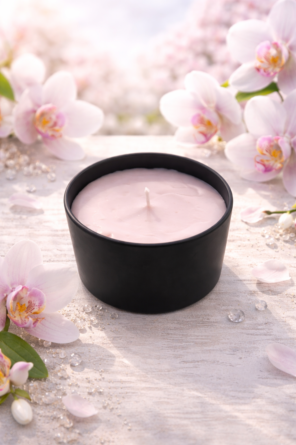 Duftkerze Blütenzauber Orchidee Handmade mit Deko -Frühlingskollektion
