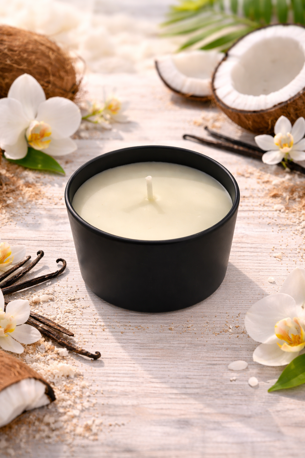 Duftkerze Kokos-Vanille Traum Handmade mit Deko -Frühlingskollektion