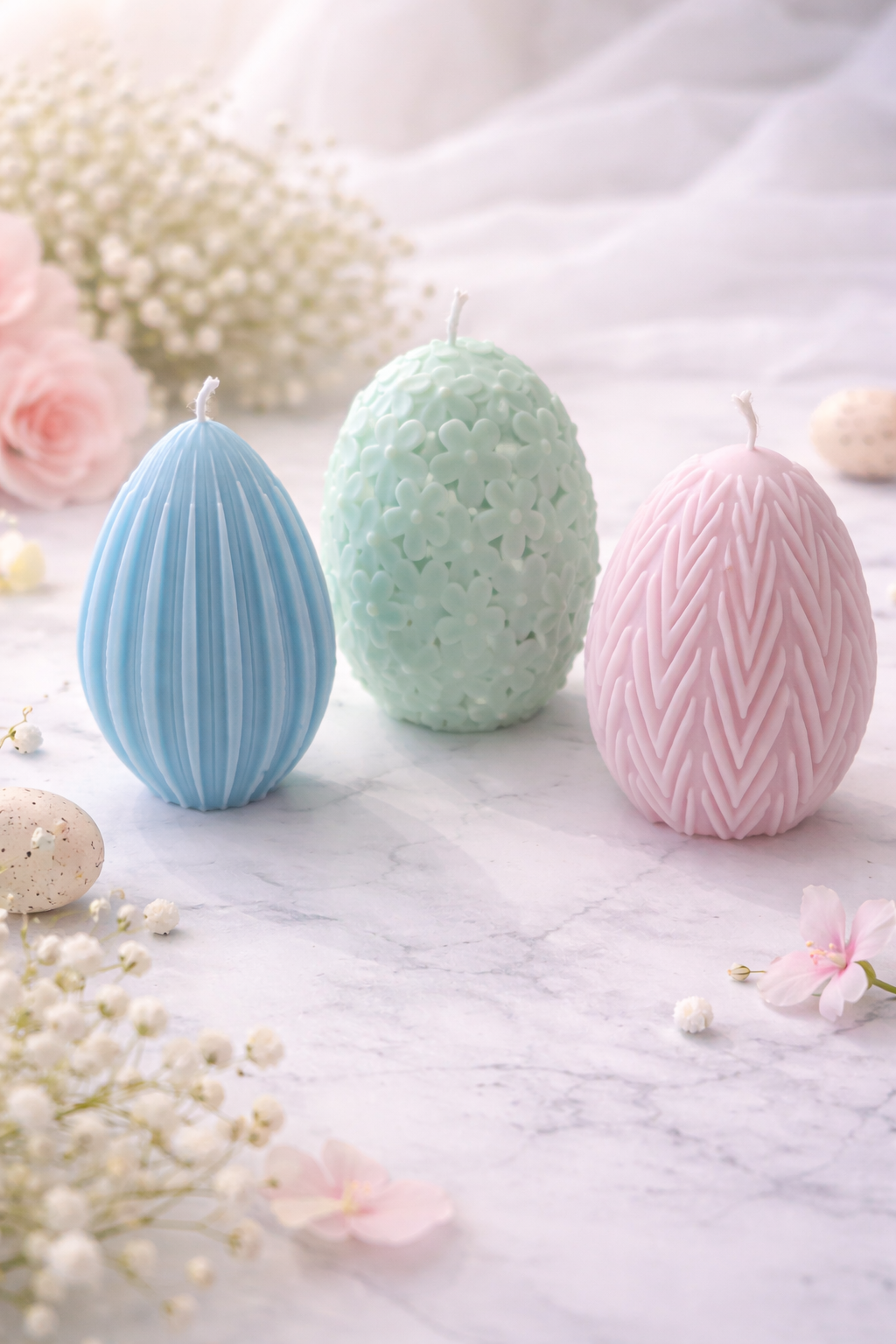 Handmade Ostereier Set 3 teilig - Wunschfarben