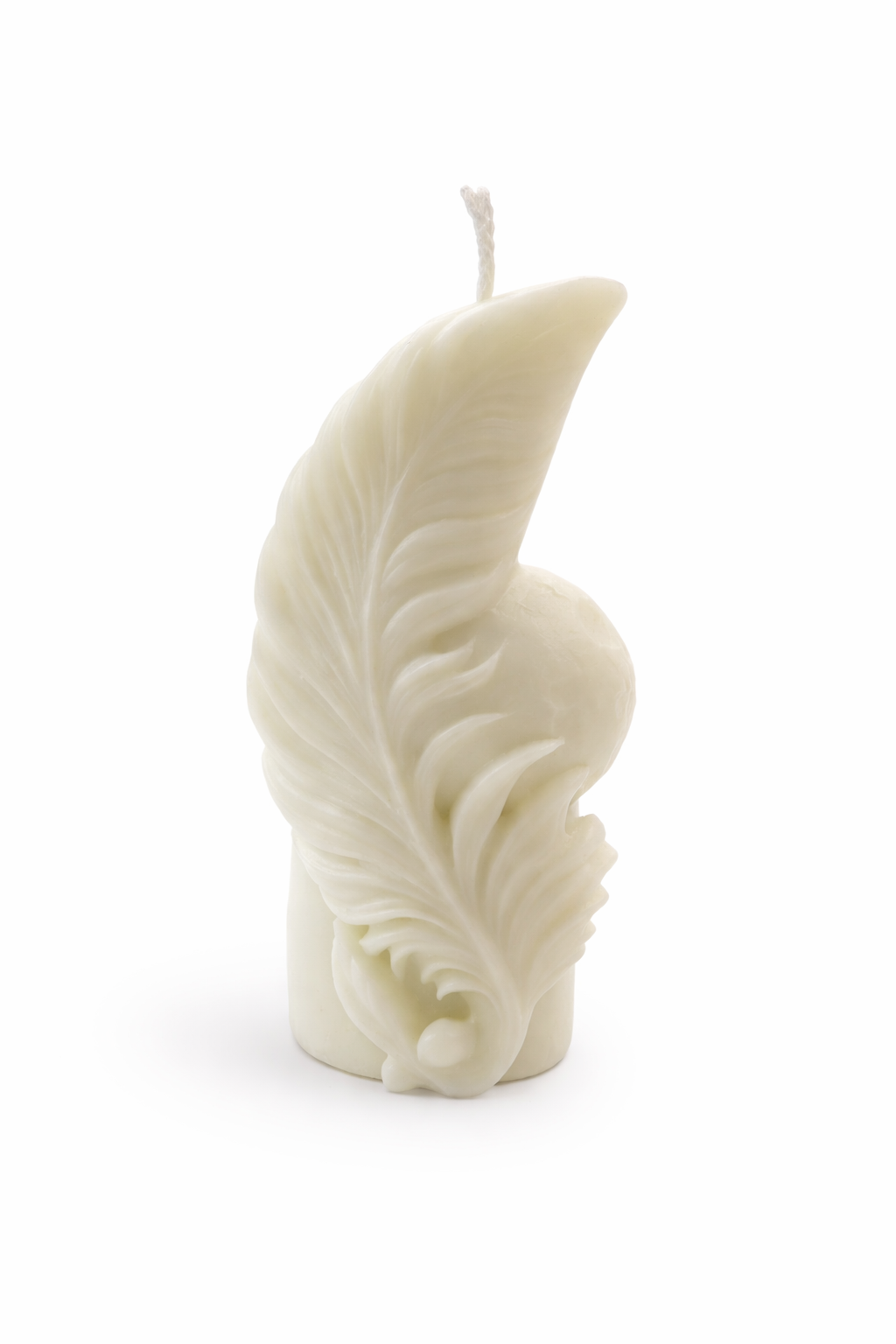 Handmade Kerze Feder