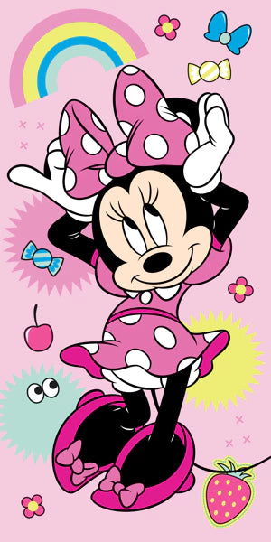 Disney Minnie Maus Mouse Regenbogen-Badetuch Baumwolle NEU