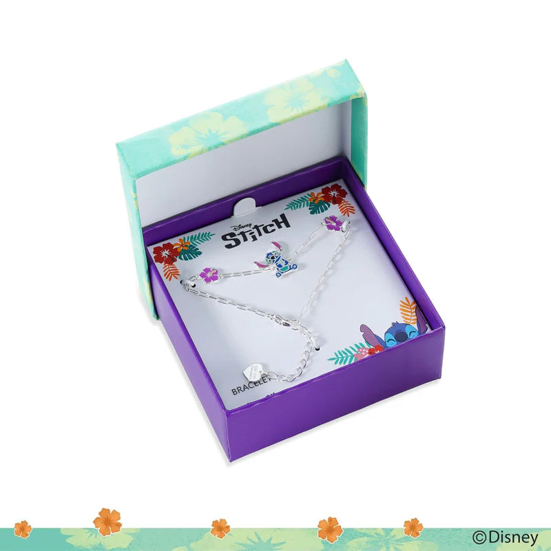 Disney Stitch Armband mit Blumen Kind Schmuck 925er Silber