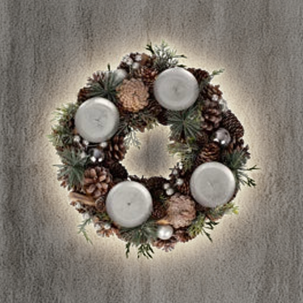 Adventskranz rund für Kerzen