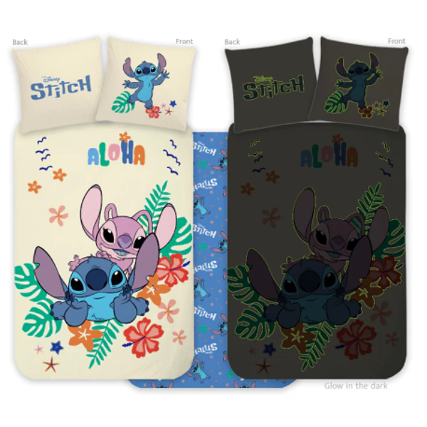 Disney Lilo &  Stitch Bettwäsche 100x135 cm Glow in the Dark
